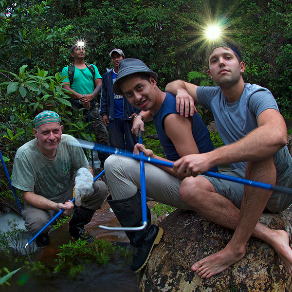 Image of an expedition team in the forest