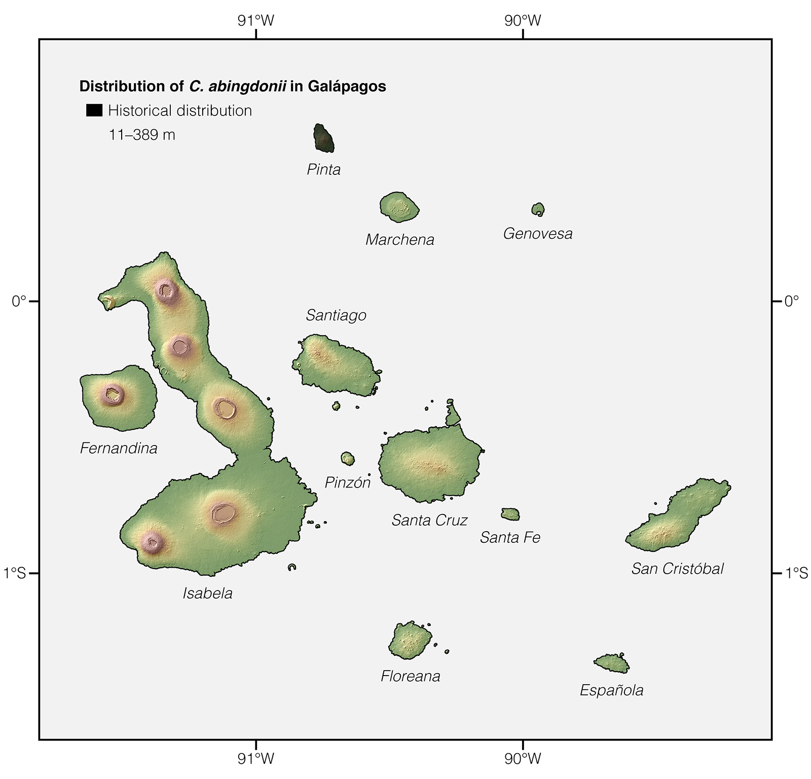 Distribution of Chelonoidis abingdonii