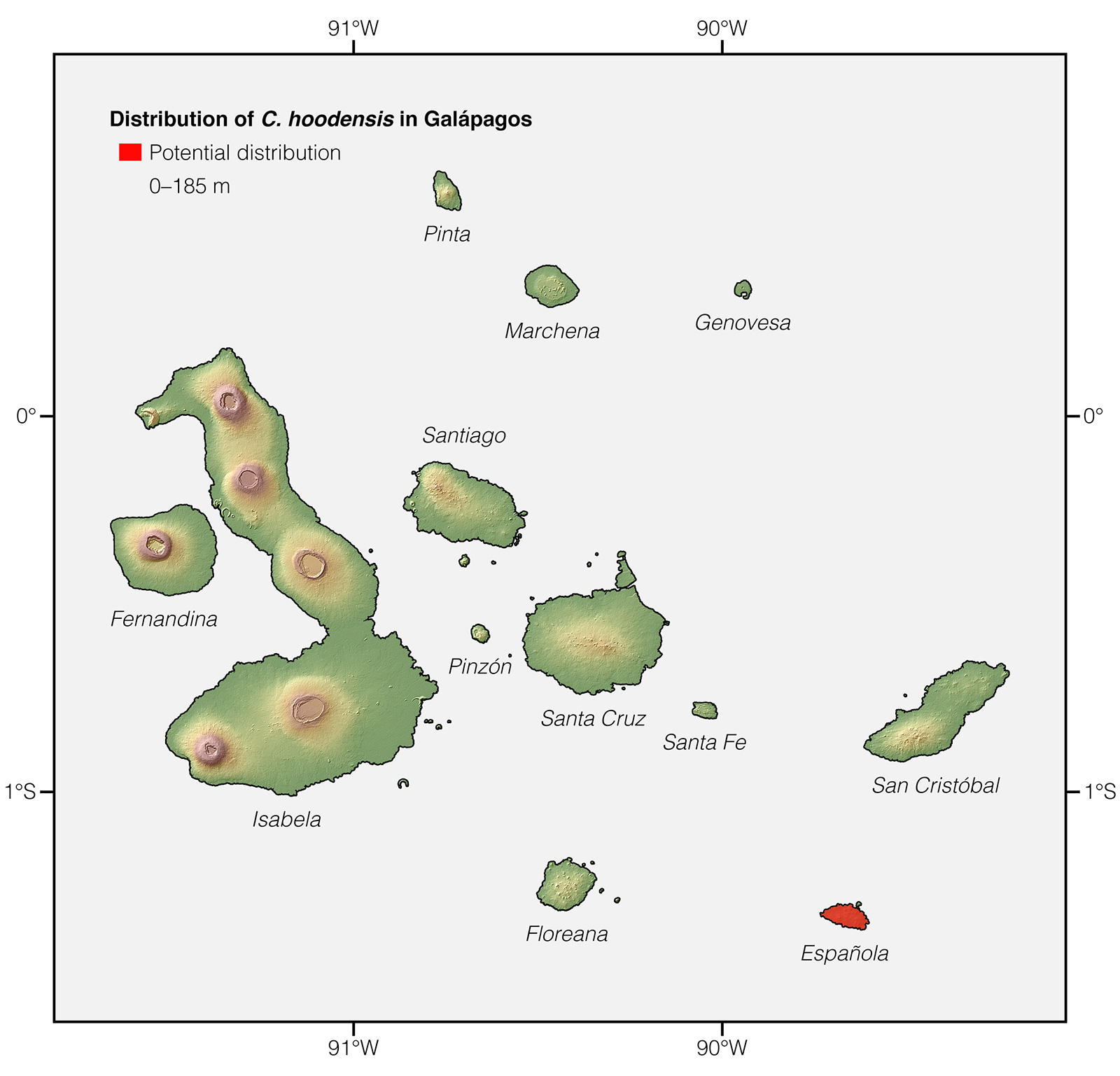 Distribution of Chelonoidis hoodensis