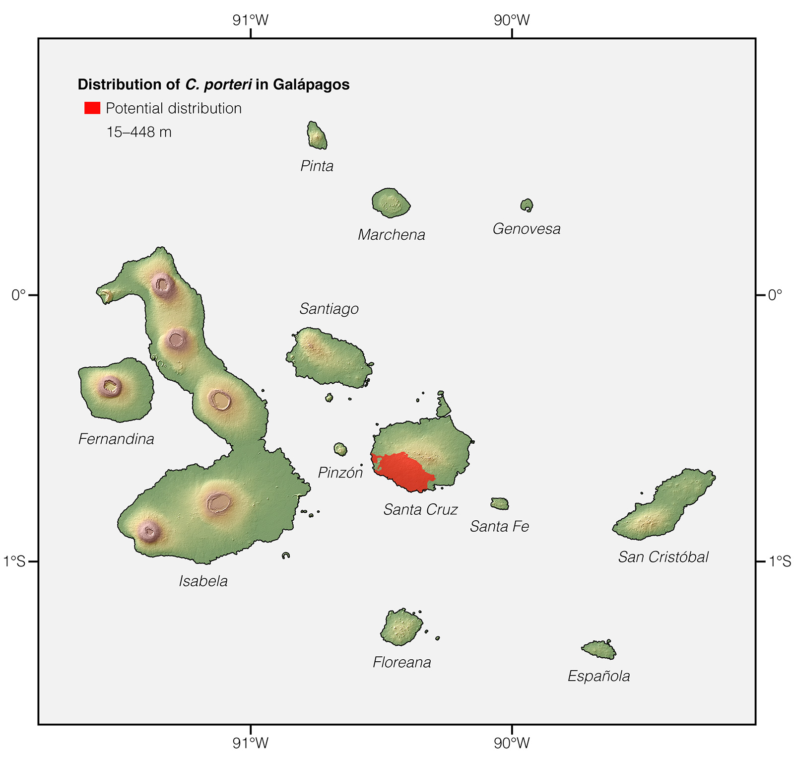Distribution of Chelonoidis porteri